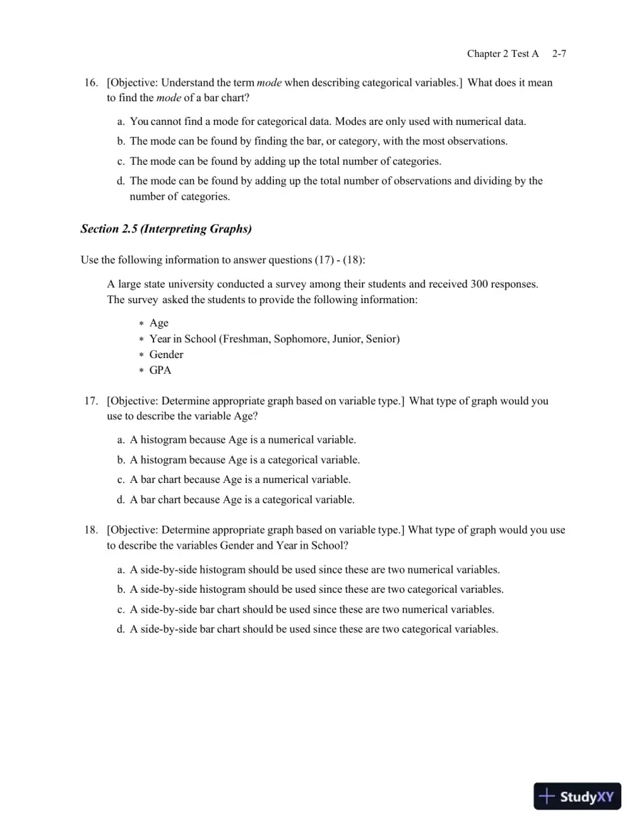 Test Bank for Statistics , 8th Edition, page 27