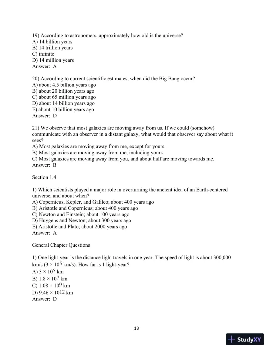 Test Bank for Cosmic Perspective, The, 9th Edition, page 14