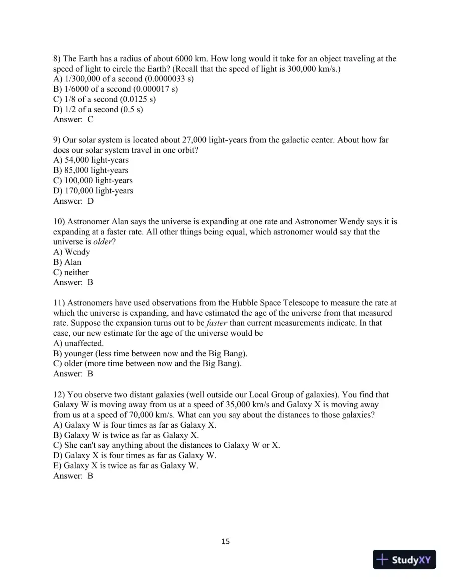 Test Bank for Cosmic Perspective, The, 9th Edition, page 16