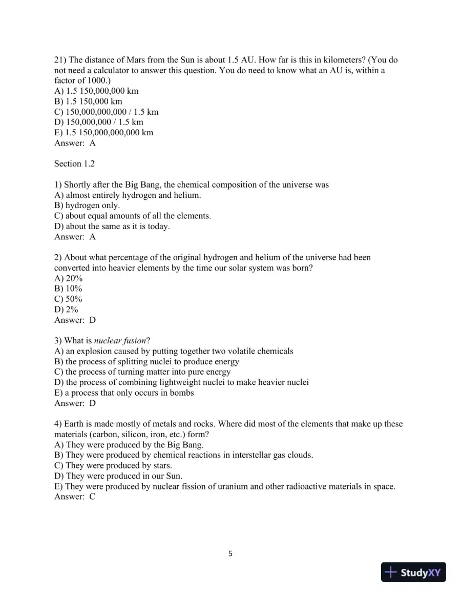 Test Bank for Cosmic Perspective, The, 9th Edition, page 6