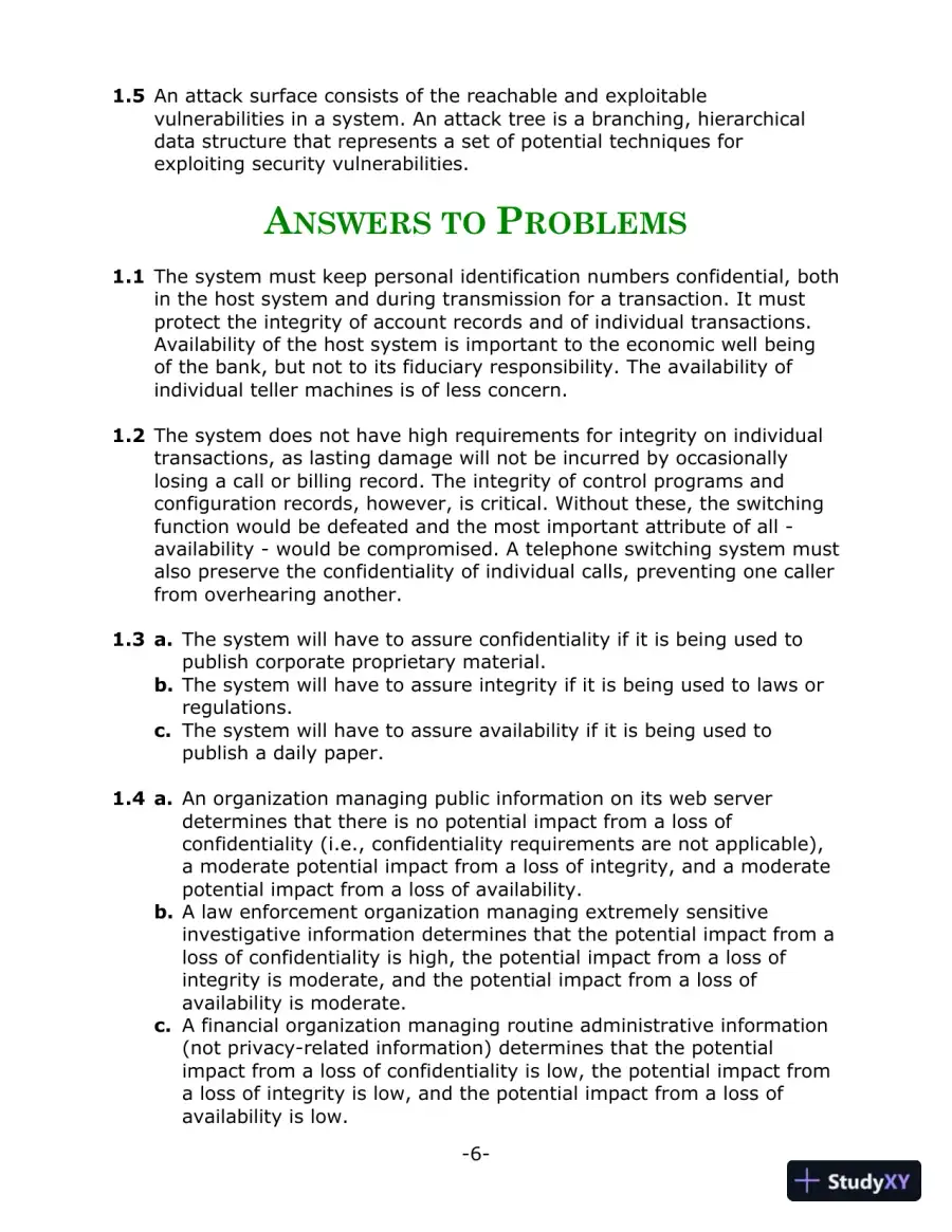 Solution Manual for Computer Security: Principles and Practice, 4th Edition, page 5